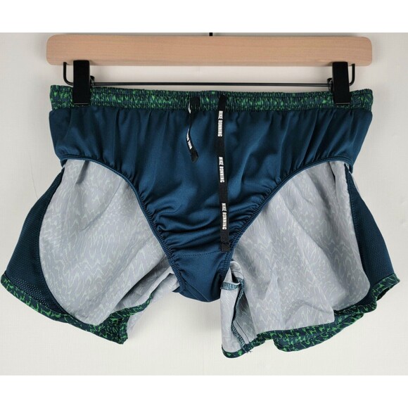 Nike Women's Sz S Dri FIT Modern Tempo Print Zip Pocket 3" Running Shorts Green - Picture 8 of 12